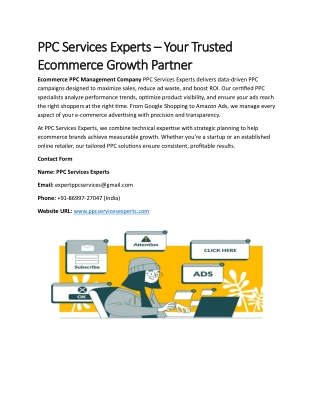 Top ecommerce PPC management company – PPC Services Experts