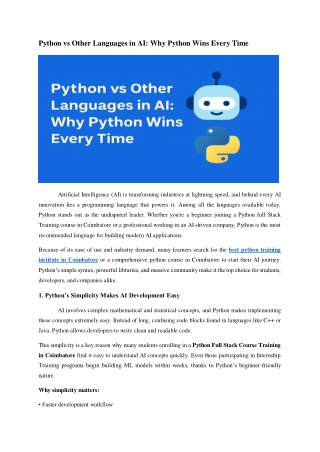 Python vs Other Languages in AI