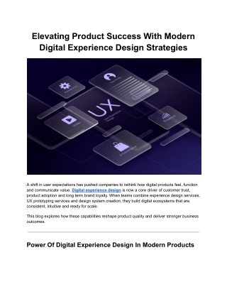 Elevating Product Success With Modern Digital Experience Design Strategies