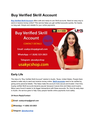10 Best Site To Buy Verified Skrill Accounts New and Old 2025