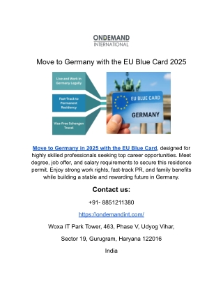 Move to Germany with the EU Blue Card 2025