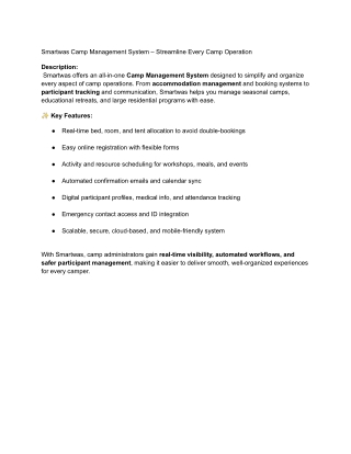 Smartwas Camp Management System
