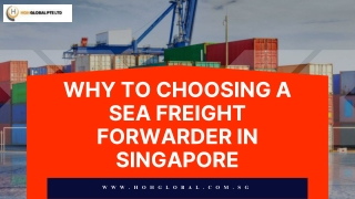 Why to Choosing a Sea Freight Forwarder in Singapore