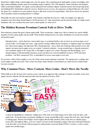 When an E-commerce Marketing Director Sees 18 Months of Flat Traffic: Rachel's S