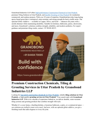 Top Construction Chemicals, Tiling Solutions & Grouting in Uttar Pradesh