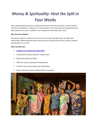 Money & Spirituality Online Course | Heal Your Relationship with Money