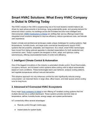 Smart HVAC Solutions_ What Every HVAC Company in Dubai Is Offering Today