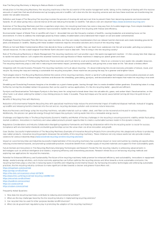 How Tire Recycling Machinery is Helping to Reduce Waste in Landfills