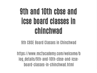 9th CBSE Board Classes in Chinchwad