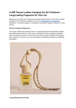 Long Lasting Car Air Freshener _ Llum