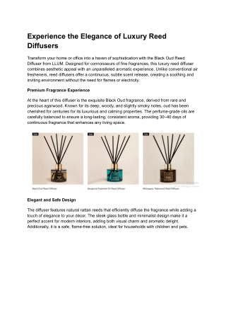 Luxury Reed Diffusers _ Llum