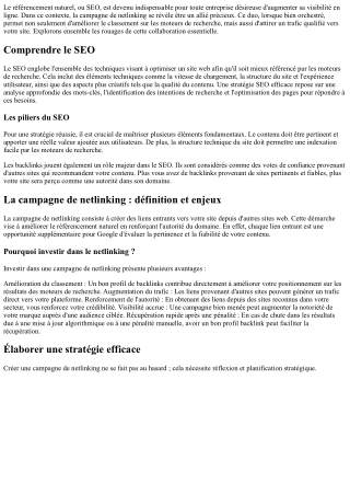 Campagne de netlinking et SEO : un duo gagnant !