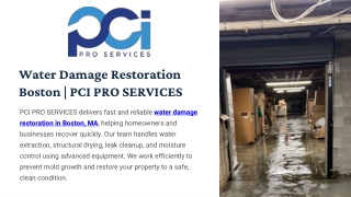 Water Damage Restoration Boston MA | PCI PRO SERVICES