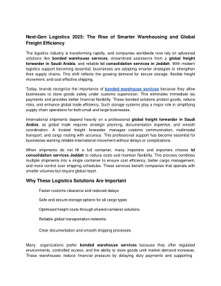 Next-Gen Logistics 2025_ The Rise of Smarter Warehousing and Global Freight Efficiency