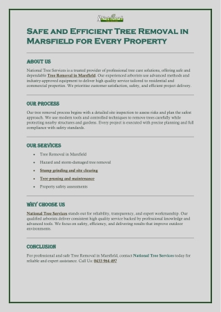 Safe and Efficient Tree Removal in Marsfield for Every Property