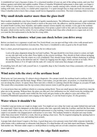 How to Spot a Poor Columbia Auto Glass Installation