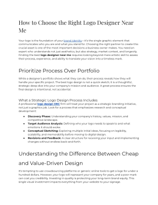 E3 - How to Choose the Right Logo Designer Near Me