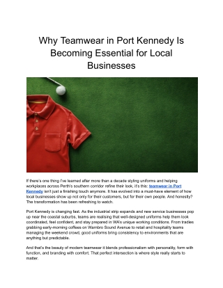 Why Teamwear in Port Kennedy Is Becoming Essential for Local Businesses