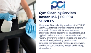 Gym Cleaning Services Boston MA | PCI PRO SERVICES