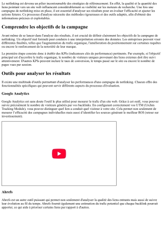 Analyser les résultats d'une campagne de netlinking : Méthodes et outils