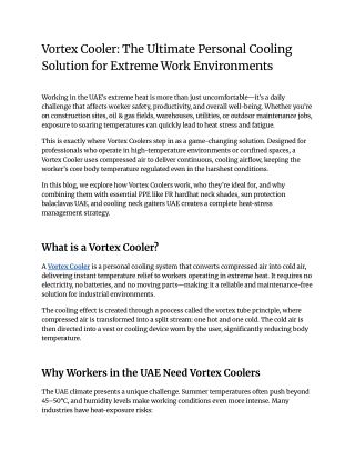 Vortex Cooler_ The Ultimate Personal Cooling Solution for Extreme Work Environments