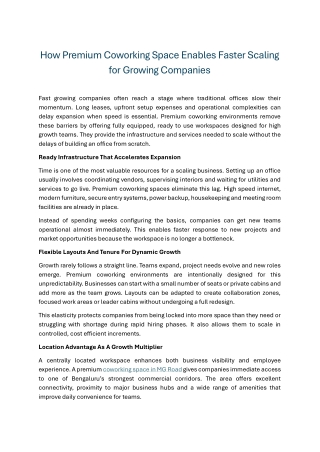 How Premium Coworking Space Enables Faster Scaling for Growing Companies