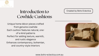 Premium Cowhide Cushions for Natural Rustic Elegance