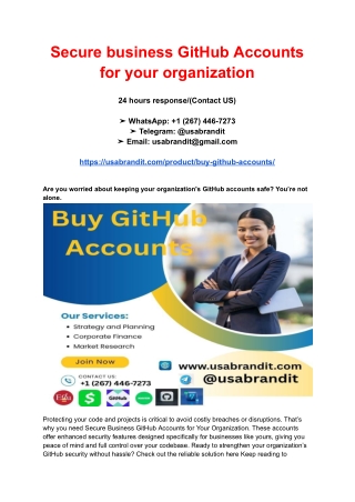 Secure business GitHub Accounts for your organization