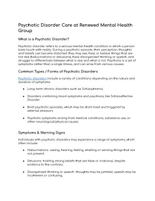 Psychotic Disorder