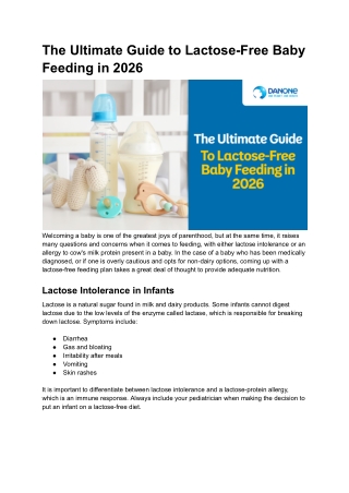 The Ultimate Guide to Lactose-Free Baby Feeding in 2026