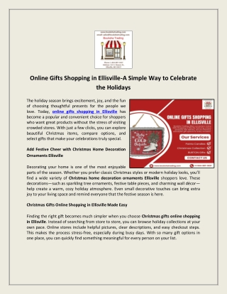 Online Gifts Shopping in Ellisville-A Simple Way to Celebrate the Holidays