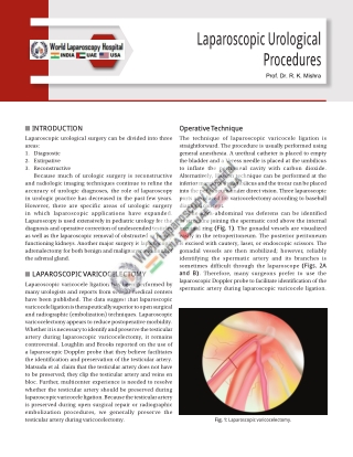 Laparoscopic Urological Procedures