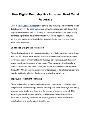 How Digital Dentistry Has Improved Root Canal Accuracy