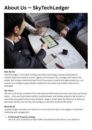 About Us  SkyTechLedger