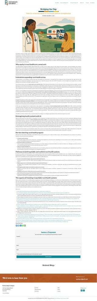 Tools for Achieving Equity in Rural Health Systems Strengthening