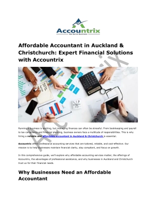 Affordable Accountant in Auckland