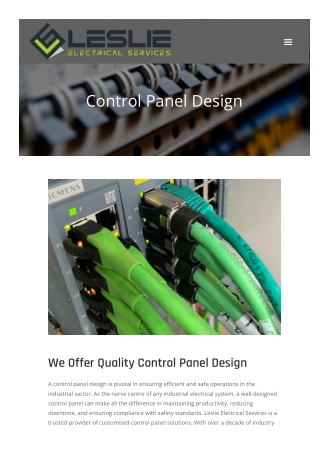 Control panel design