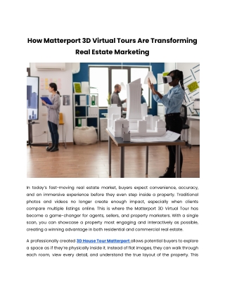 How Matterport 3D Virtual Tours Are Transforming Real Estate Marketing