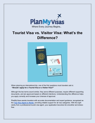 Tourist Visa vs. Visitor Visa: What’s the Difference?