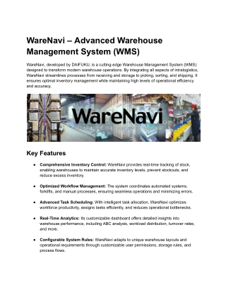 Warehouse Management System (WMS)  _ Daifuku