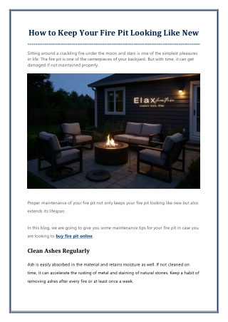 How to Keep Your Fire Pit Looking Like New