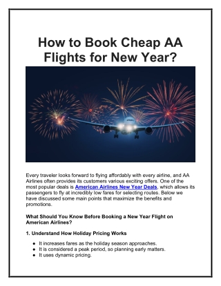 American Airlines New Year Deals 2026   1-833-543-2021