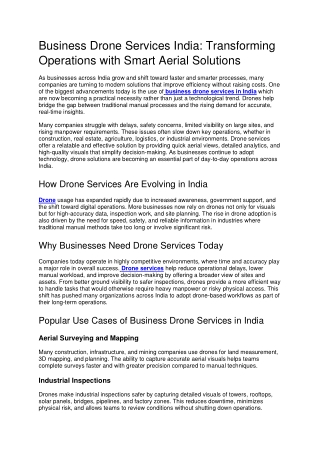 Business Drone Services India