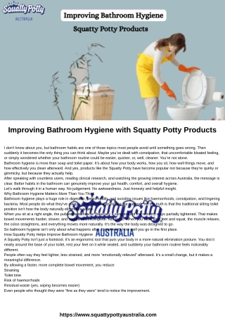 Improving Bathroom Hygiene & Comfort with Squatty Potty Australia
