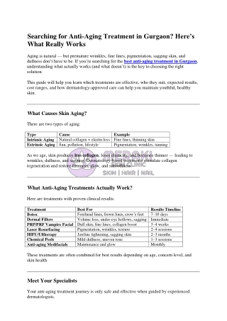 Searching for Anti Aging Treatment in Gurgaon-  Here’s What Really Works