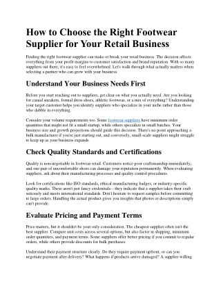 Why Working with Wholesale Footwear Suppliers Can Boost Your Margins