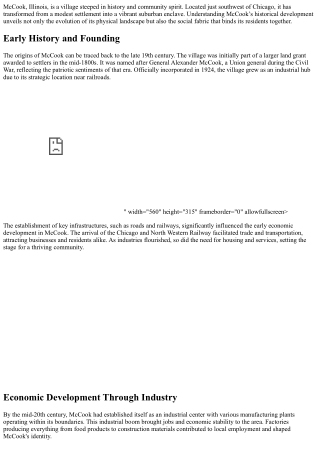 Tracing the Roots of McCook, IL: Historical Development and Community Impact