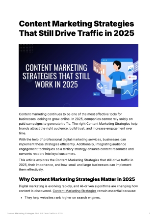 Content Marketing Strategies That Still Work in 2025