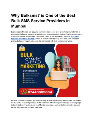 Best Bulk SMS Service Providers in Mumbai