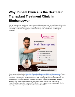 Best Hair Transplant Treatment Clinic in Bhubaneswar